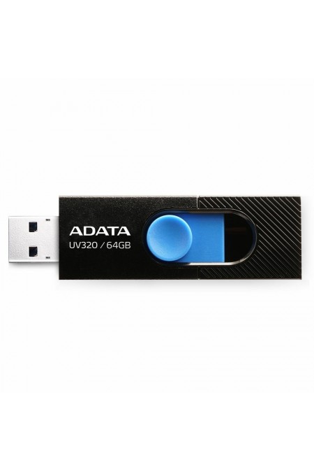Флешка ADATA UV320 USB 3.2 64GB (AUV320-64G-RBKBL) (черный/голубой) 