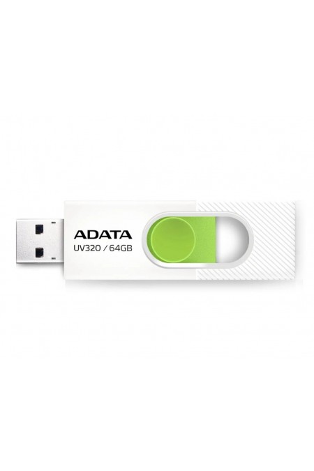 Флешка ADATA UV320 USB 3.2 64GB (AUV320-64G-RWHGN) (белый/зеленый) 