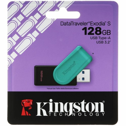 Флешка Kingston DataTraveler Exodia S USB3.0 128GB (DTXS/128GB) (бирюзовый/черный) 