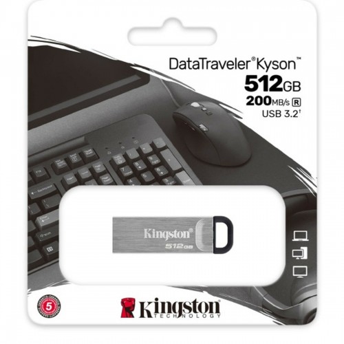 Флешка Kingston DataTraveler Kyson USB3.0 512GB (DTKN/512GB) (серебристый) 
