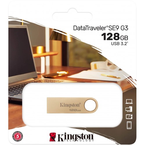 Флешка Kingston DataTraveler SE9 G3 DTSE9G3 USB 3.2 128GB (золотой) 4