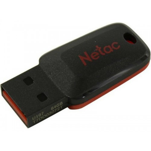 Флешка Netac U197 USB 2.0 128GB (NT03U197N-128G-20BK) (черный/красный) 6