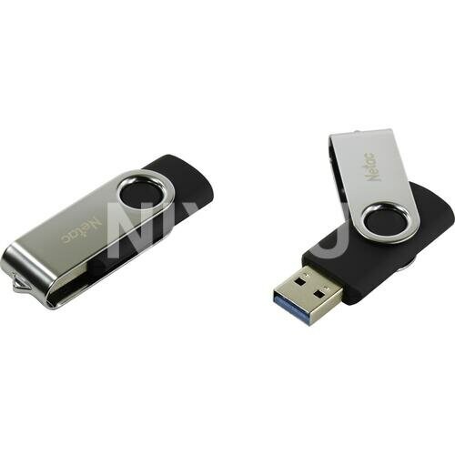 Флешка Netac U505 64GB (NT03U505N-064G-30BK) (серебристый/черный) 2