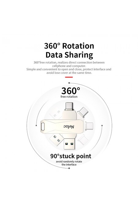 Флешка Netac U782C USB3.0 64GB (NT03U782C-064G-32PN) (серебристый) 4