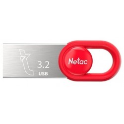 Флешка Netac UM2 128GB (NT03UM2N-128G-32RE) (серебристый/красный)