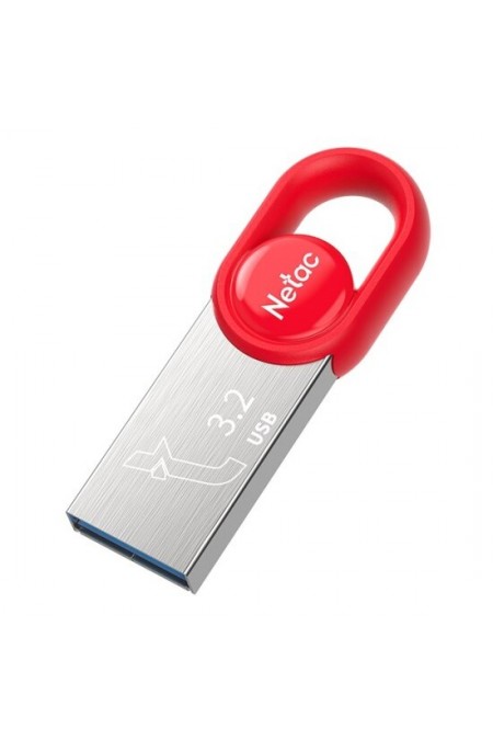 Флешка Netac UM2 128GB (NT03UM2N-128G-32RE) (серебристый/красный) 1