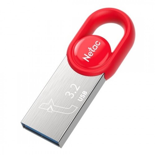 Флешка Netac UM2 128GB (NT03UM2N-128G-32RE) (серебристый/красный) 1