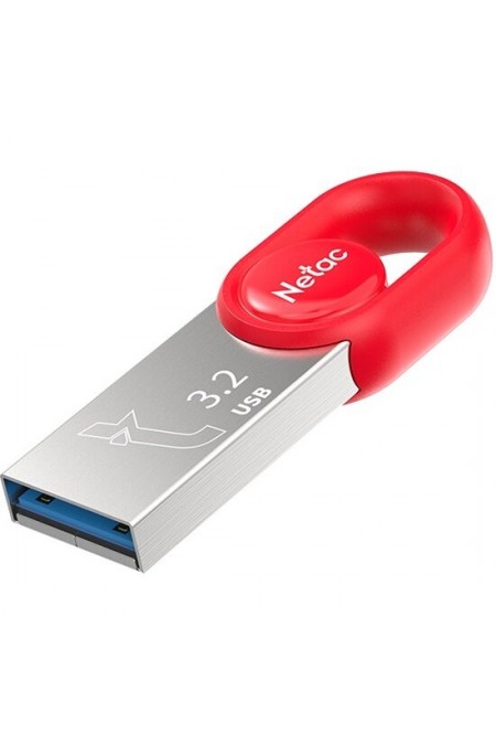 Флешка Netac UM2 128GB (NT03UM2N-128G-32RE) (серебристый/красный) 2