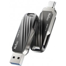 Флешка Netac US1 USB3.2 64GB (NT03US11C-064G-32BK) (черный/серебристый)