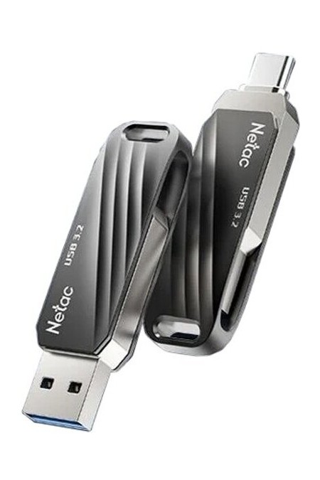 Флешка Netac US1 USB3.2 64GB (NT03US11C-064G-32BK) (черный/серебристый) 