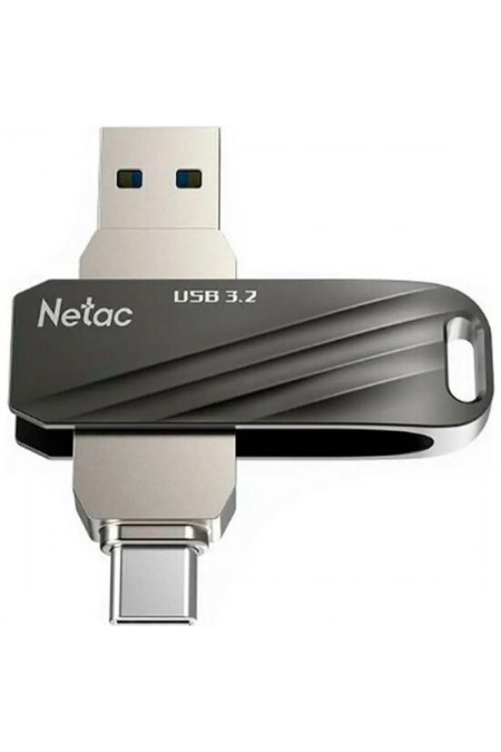 Флешка Netac US1 USB3.2 64GB (NT03US11C-064G-32BK) (черный/серебристый) 1
