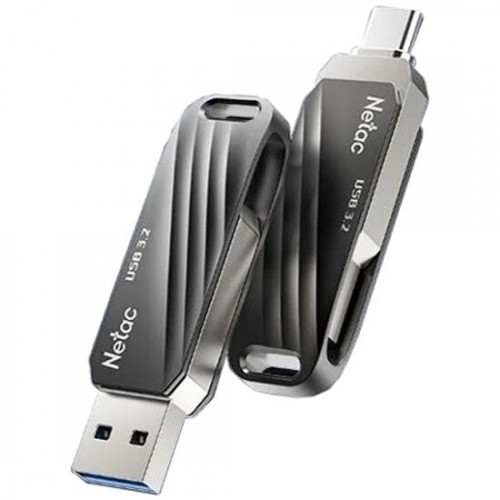 Флешка Netac US11 USB3.2 32GB (NT03US11C-032G-32BK) (черный/серебристый) 