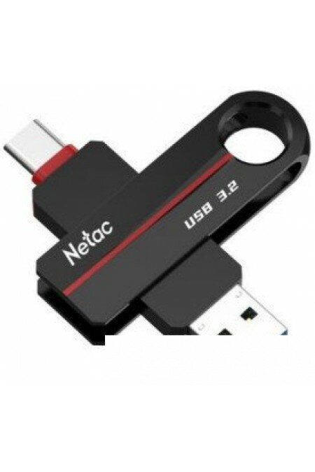 Флешка Netac US18 USB 3.2+TypeC 64GB (NT03US18C-064G-32BK) (черный) 