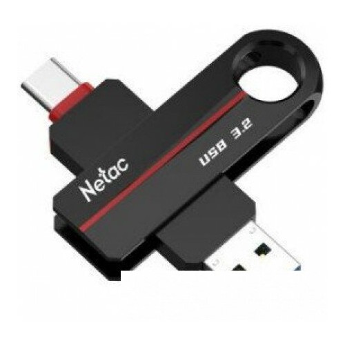 Флешка Netac US18 USB 3.2+TypeC 64GB (NT03US18C-064G-32BK) (черный) 