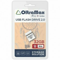 Флешка OLTRAMAX 50 (OM032GB-mini-50-W) USB 2.0 32GB (белый)