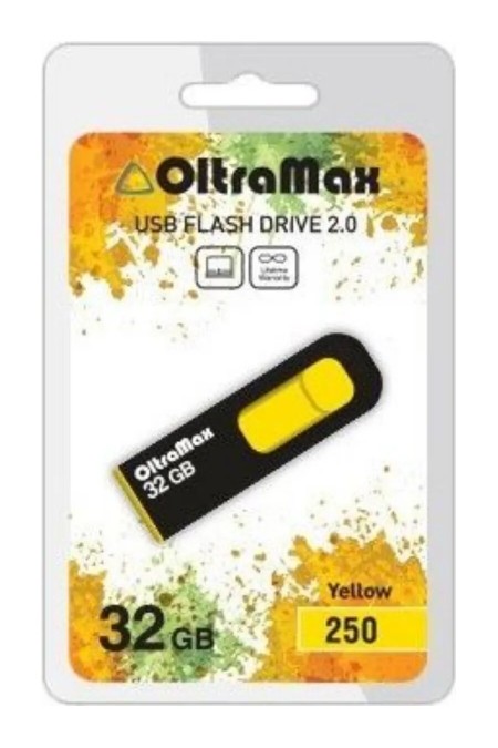 Флешка OLTRAMAX (OM-32GB-250) USB 2.0 32GB (желтый) 1