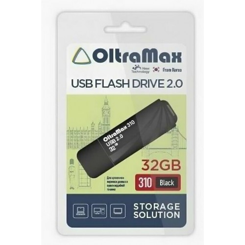Флешка OLTRAMAX (OM-32GB-310) USB 2.0 32GB (черный) 