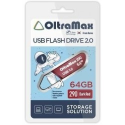 Флешка OLTRAMAX (OM-64GB-290) USB 2.0 64GB (темно-красный)