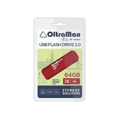 Флешка OLTRAMAX (OM-64GB-310) USB 2.0 64GB (красный) 