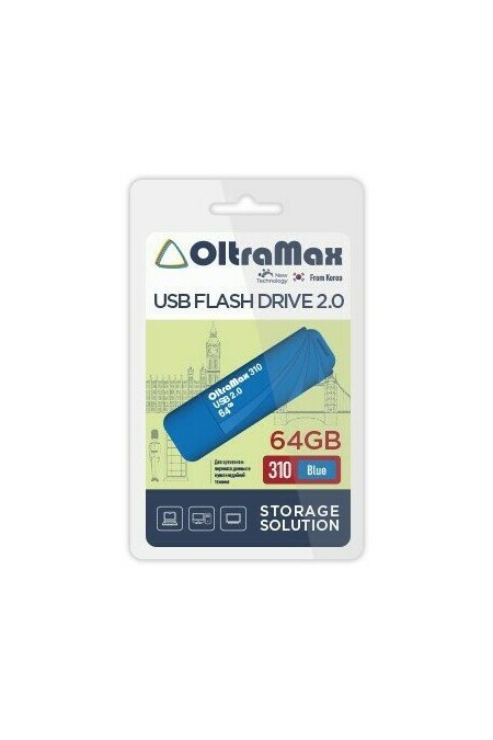Флешка OLTRAMAX (OM-64GB-310) USB 2.0 64GB (синий) 