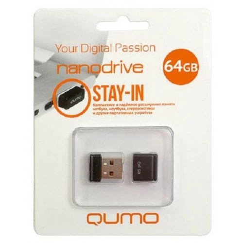 Флешка QUMO NANO 64GB (QM64GUD-NANO-B) (черный) 6