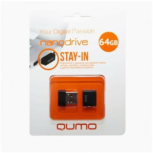 Флешка QUMO NANO 64GB (QM64GUD-NANO-B) (черный) 8