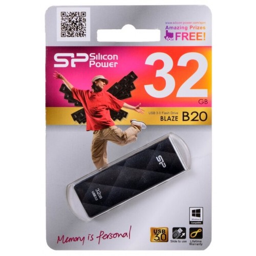 Флешка Silicon Power Blaze B20 32GB (SP032GBUF3B20V1K) (черный) 3