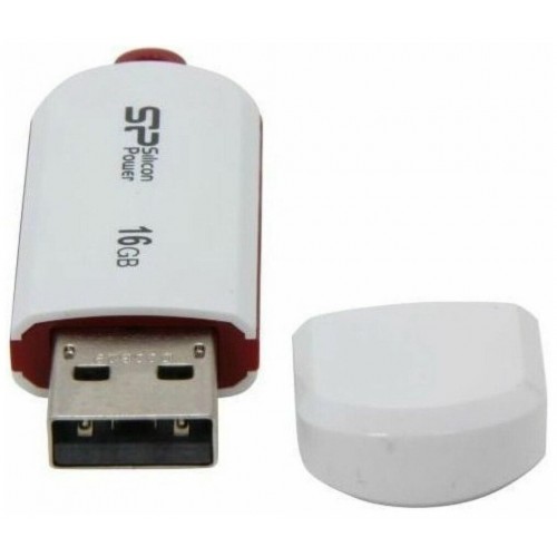 Флешка Silicon Power LuxMini 320 16GB (SP016GBUF2320V1W) (белый/красный) 2
