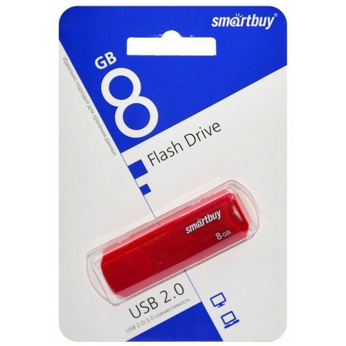 Флешка SmartBuy CLUE 8GB (SB8GBCLU-R 8GB) (красный) 