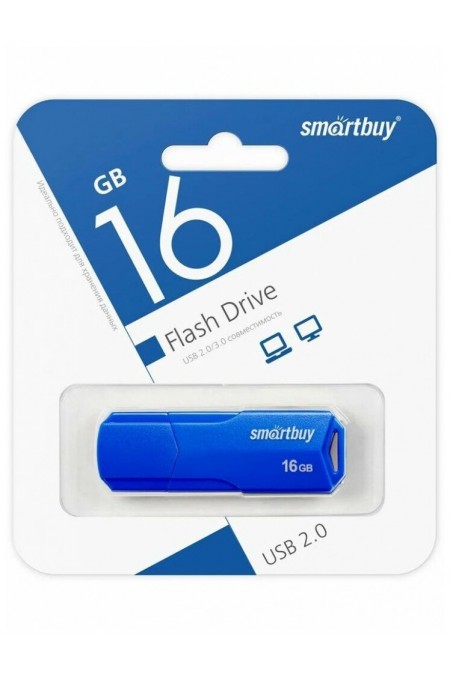 Флешка SmartBuy CLUE USB 2.0 16GB (SB16GBCLU-BU) (синий) 1