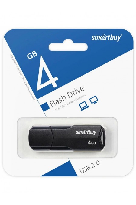 Флешка SMARTBUY CLUE USB 2.0 4GB (SB4GbCLU-K) (черный) 