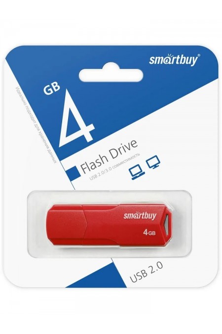 Флешка SmartBuy CLUE USB 2.0 4GB (SB4GBCLU-R) (красный) 1