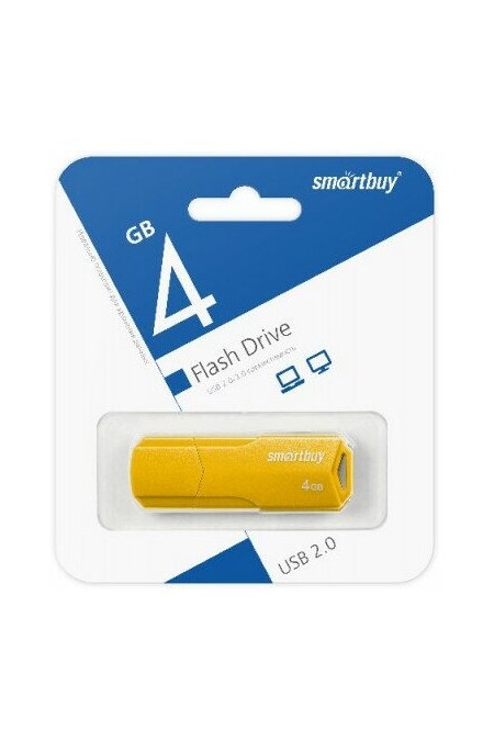 Флешка SmartBuy CLUE USB 2.0 4GB (SB4GBCLU-Y) (желтый) 
