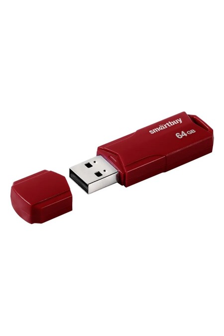 Флешка SMARTBUY CLUE USB 2.0 64GB (SB64GBCLU-BG) (буругунди) 