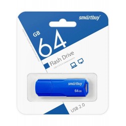 Флешка SMARTBUY CLUE USB 2.0 64GB (SB64GBCLU-BU) (синий)