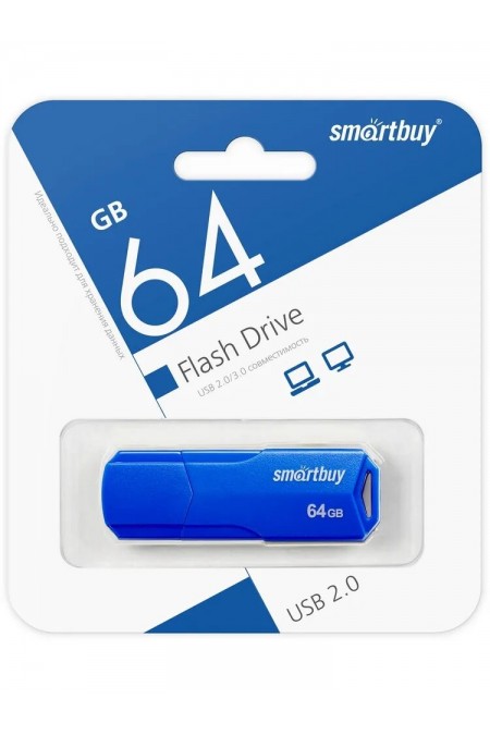 Флешка SMARTBUY CLUE USB 2.0 64GB (SB64GBCLU-BU) (синий) 