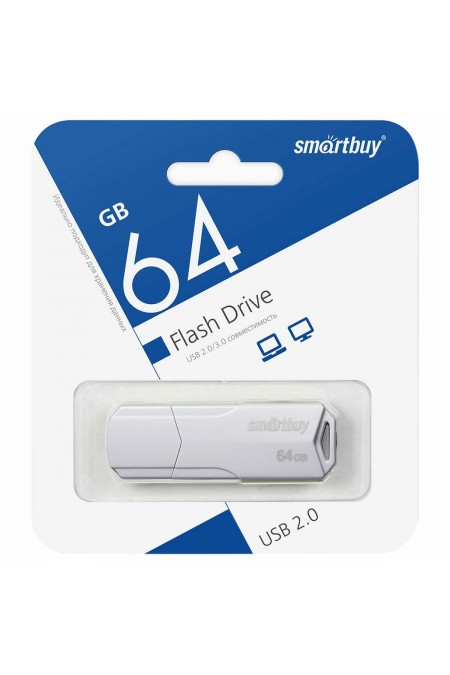 Флешка SmartBuy CLUE USB 2.0 64GB (SB64GbCLU-W) (белый) 1