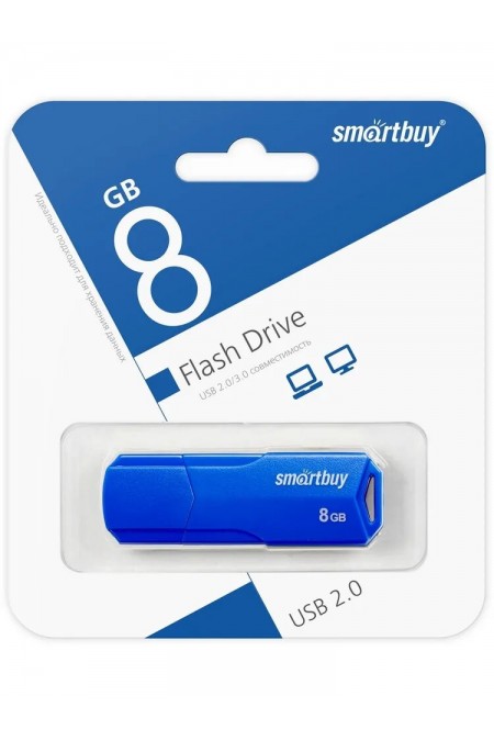 Флешка SMARTBUY CLUE USB 2.0 8GB (SB8GBCLU-BU) (синий) 1