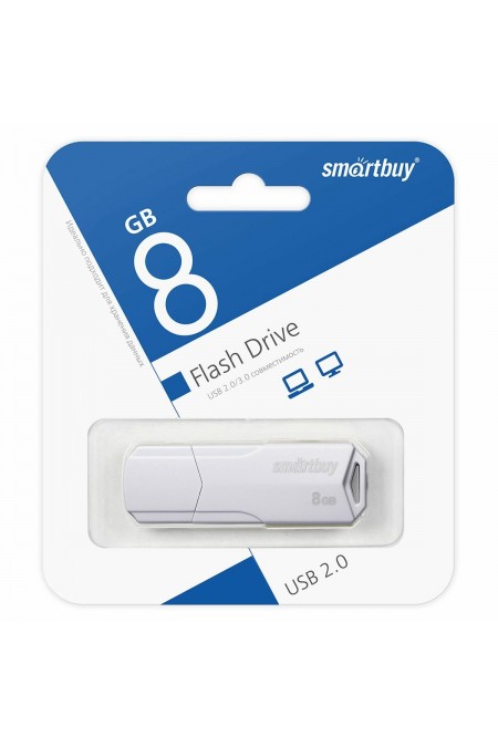 Флешка SMARTBUY CLUE USB 2.0 8GB (SB8GBCLU-W) (белый) 1