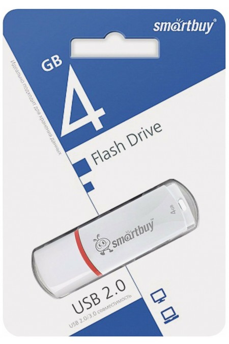 Флешка SmartBuy Crown USB 2.0 4GB (SB4GBCRW-W) (белый) 4