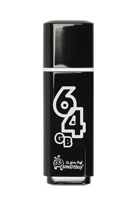 Флешка Smartbuy Glossy USB 2.0 64GB (SB64GBGS-K) (черный) 