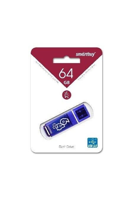 Флешка Smartbuy Glossy USB 3.0 64GB (SB64GBGS-DB) (темно-синий) 1