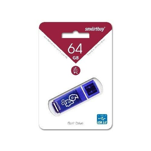 Флешка Smartbuy Glossy USB 3.0 64GB (SB64GBGS-DB) (темно-синий) 1