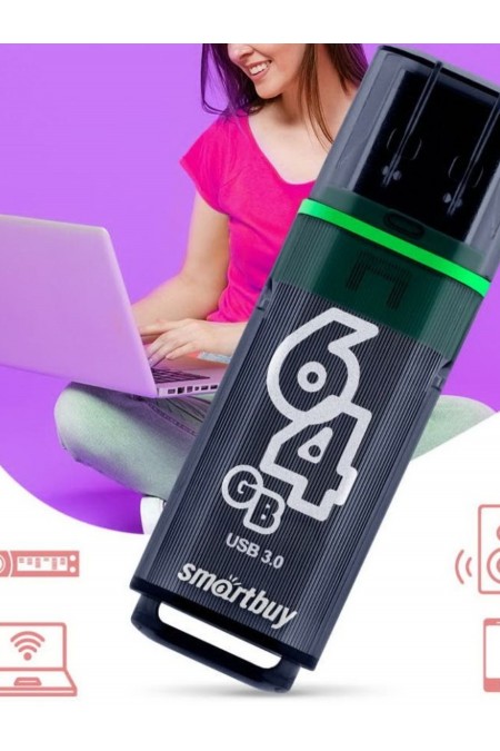 Флешка Smartbuy Glossy USB 3.0 64GB (SB64GBGS-DG) (темно-серый) 8