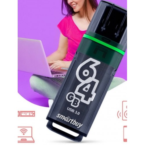 Флешка Smartbuy Glossy USB 3.0 64GB (SB64GBGS-DG) (темно-серый) 8