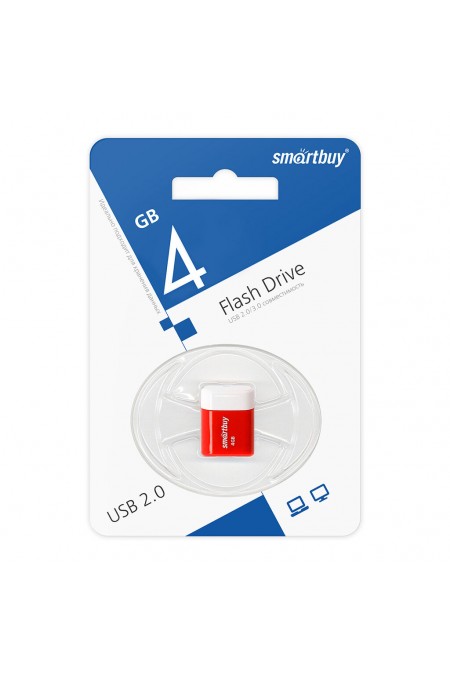 Флешка SmartBuy LARA USB 2.0 4GB (SB4GbLara-R) (красный/белый) 