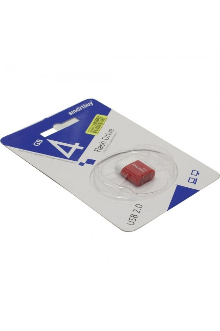 Флешка SmartBuy LARA USB 2.0 4GB (SB4GbLara-R) (красный/белый) 3