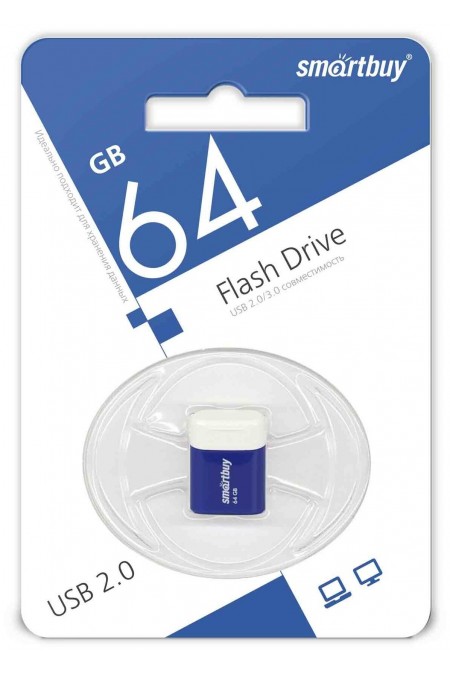 Флешка SmartBuy LARA USB 2.0 64GB (SB64GBLARA-B) (синий) 8