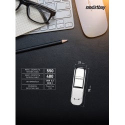 Флешка SMARTBUY M5 Dual Type-C/Type-A UFD 3.2 Gen.2 1TB (SB1TBM5) (серебристый)