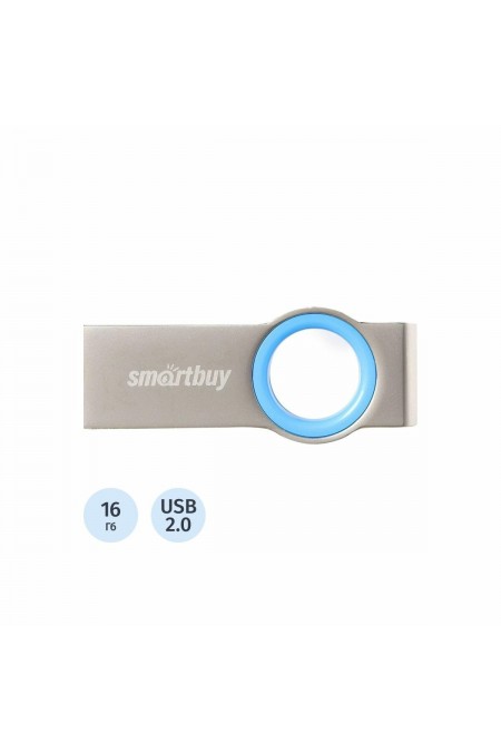 Флешка SMARTBUY MC2 (SB016GBMC2) UFD 2.0 16GB (металлический/голубой) 